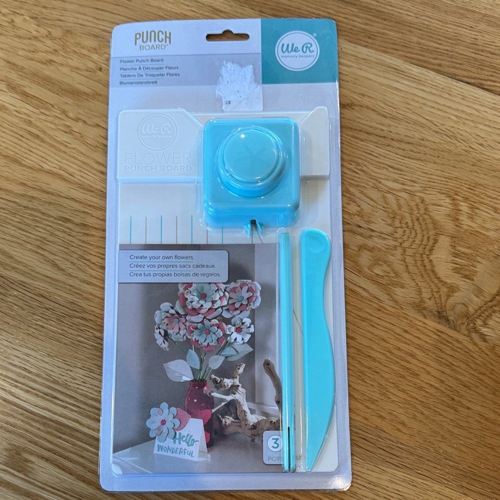 NEW We R Memory Keepers Paper Flower Punch Board Custom Floral Embellishments